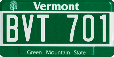 VT license plate BVT701