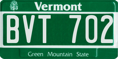 VT license plate BVT702