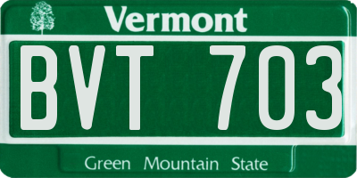 VT license plate BVT703