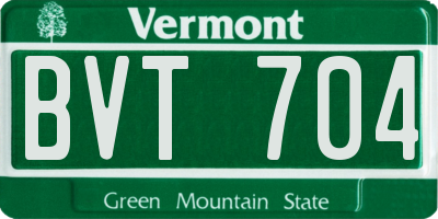 VT license plate BVT704