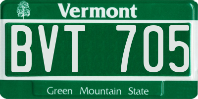 VT license plate BVT705