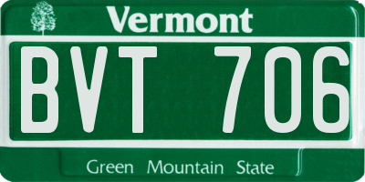 VT license plate BVT706