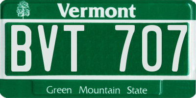 VT license plate BVT707