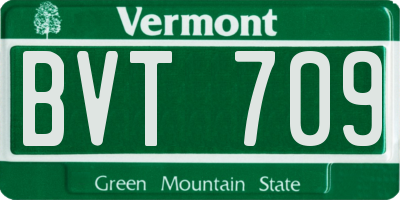 VT license plate BVT709