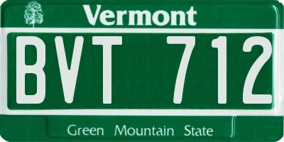 VT license plate BVT712