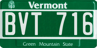 VT license plate BVT716
