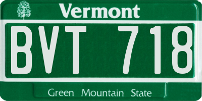 VT license plate BVT718