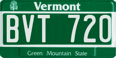 VT license plate BVT720