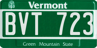 VT license plate BVT723