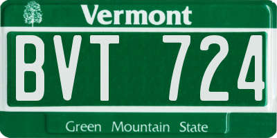 VT license plate BVT724