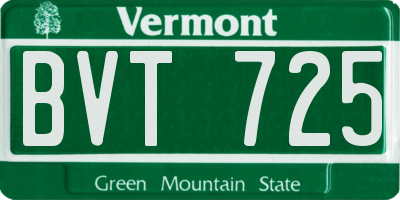VT license plate BVT725