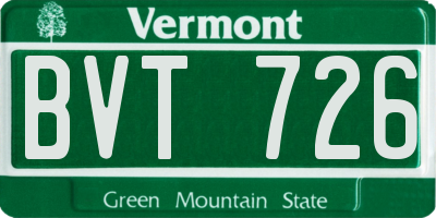 VT license plate BVT726