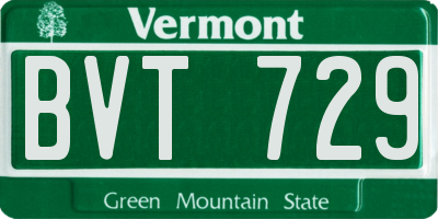 VT license plate BVT729