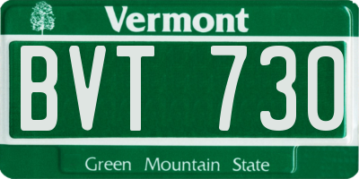 VT license plate BVT730