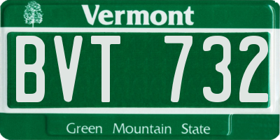 VT license plate BVT732