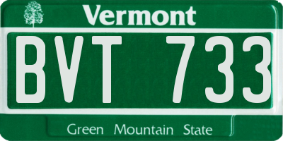 VT license plate BVT733
