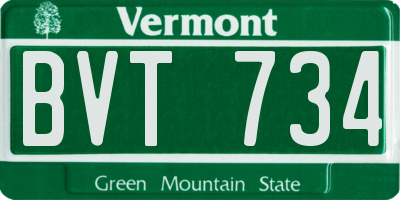VT license plate BVT734
