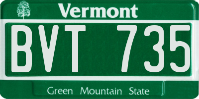 VT license plate BVT735
