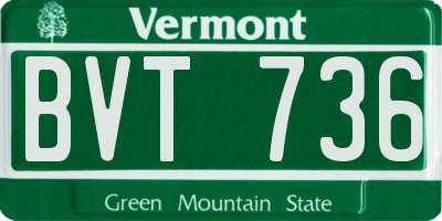 VT license plate BVT736