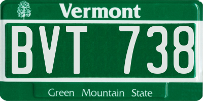 VT license plate BVT738