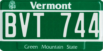 VT license plate BVT744