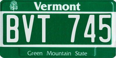 VT license plate BVT745