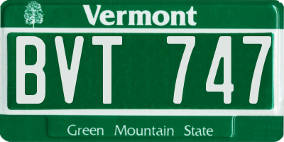 VT license plate BVT747