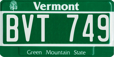 VT license plate BVT749