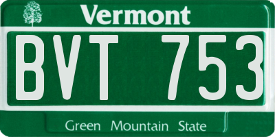 VT license plate BVT753