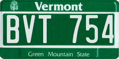 VT license plate BVT754