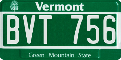 VT license plate BVT756