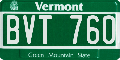 VT license plate BVT760