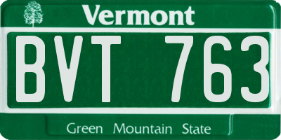 VT license plate BVT763