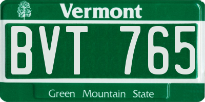 VT license plate BVT765