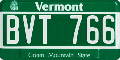 VT license plate BVT766