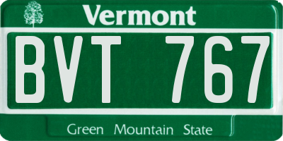 VT license plate BVT767