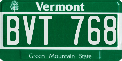 VT license plate BVT768