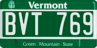 VT license plate BVT769