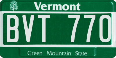 VT license plate BVT770