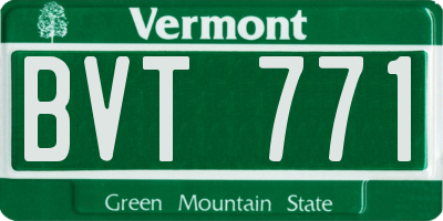 VT license plate BVT771