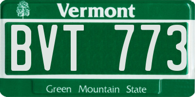 VT license plate BVT773