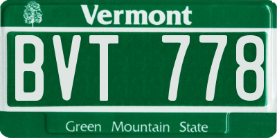 VT license plate BVT778