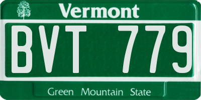 VT license plate BVT779