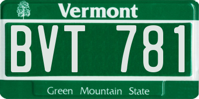 VT license plate BVT781