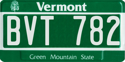 VT license plate BVT782