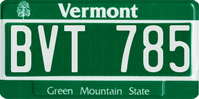 VT license plate BVT785