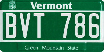 VT license plate BVT786