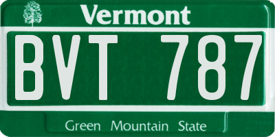 VT license plate BVT787