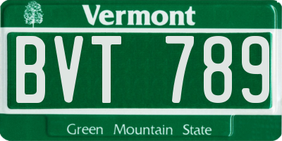 VT license plate BVT789