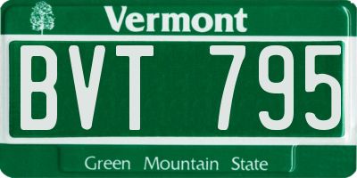 VT license plate BVT795